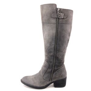 Born Fannar Gray Leather Tall Boots 6M